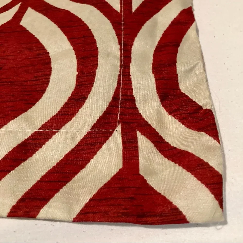 Essential Home Moroccan Design Pillow Shams Tile Geometric Red Cream 29 x  24 in